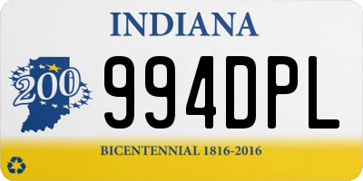 IN license plate 994DPL