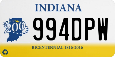 IN license plate 994DPW