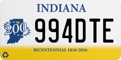 IN license plate 994DTE