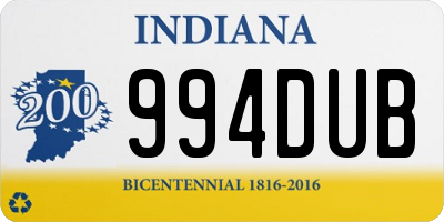 IN license plate 994DUB