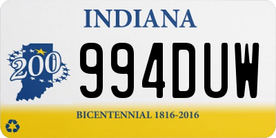 IN license plate 994DUW