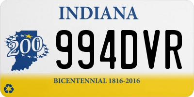 IN license plate 994DVR