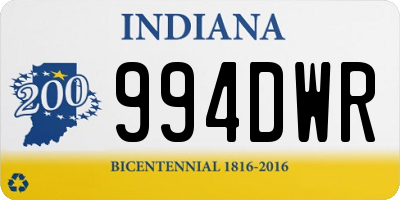 IN license plate 994DWR