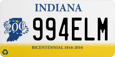 IN license plate 994ELM