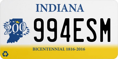 IN license plate 994ESM