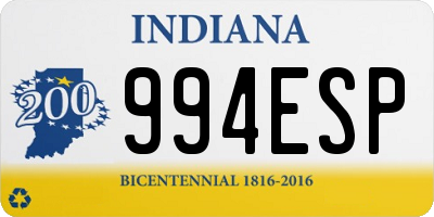 IN license plate 994ESP