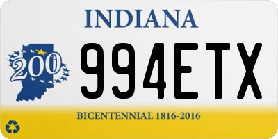 IN license plate 994ETX