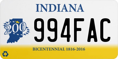 IN license plate 994FAC