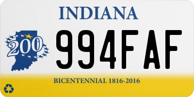 IN license plate 994FAF