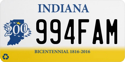 IN license plate 994FAM