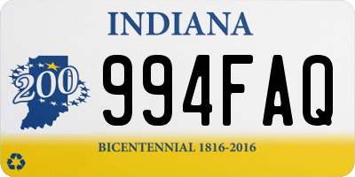IN license plate 994FAQ