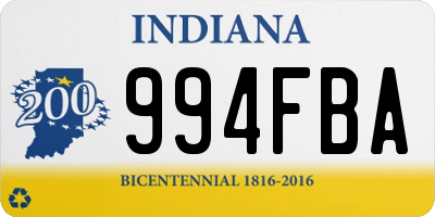 IN license plate 994FBA