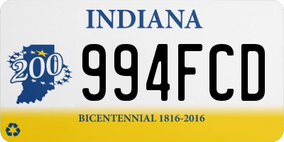 IN license plate 994FCD