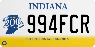 IN license plate 994FCR