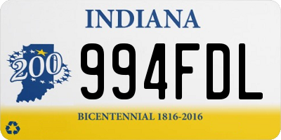 IN license plate 994FDL