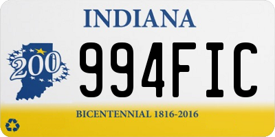 IN license plate 994FIC