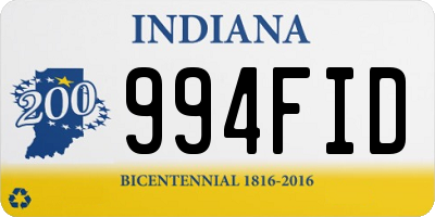 IN license plate 994FID