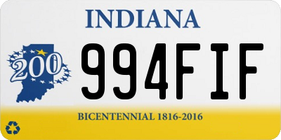 IN license plate 994FIF