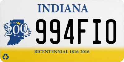 IN license plate 994FIO