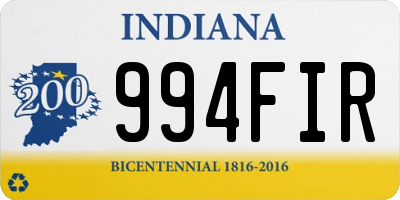 IN license plate 994FIR