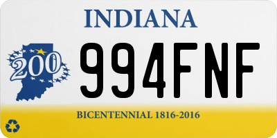 IN license plate 994FNF