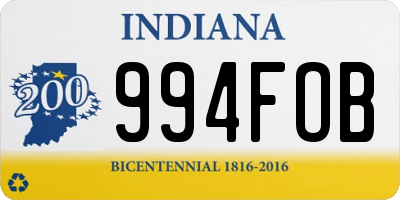 IN license plate 994FOB