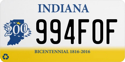 IN license plate 994FOF