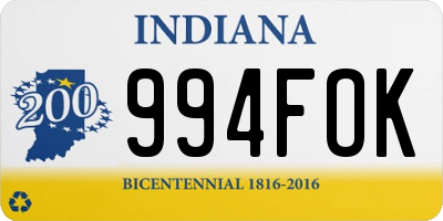 IN license plate 994FOK