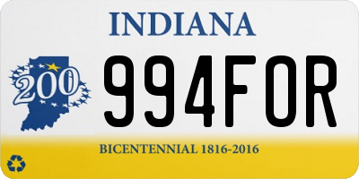 IN license plate 994FOR