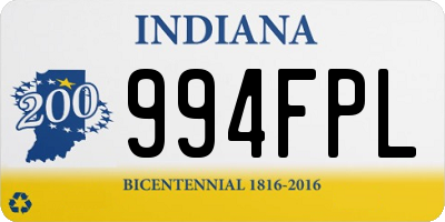 IN license plate 994FPL