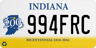 IN license plate 994FRC