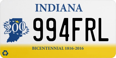 IN license plate 994FRL