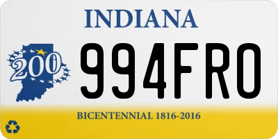 IN license plate 994FRO