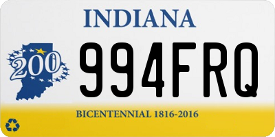 IN license plate 994FRQ