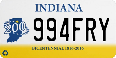 IN license plate 994FRY