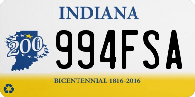 IN license plate 994FSA