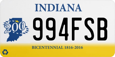 IN license plate 994FSB