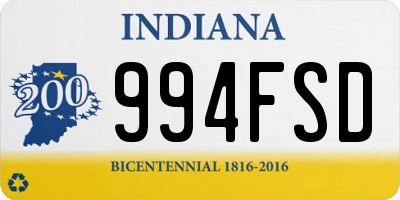 IN license plate 994FSD