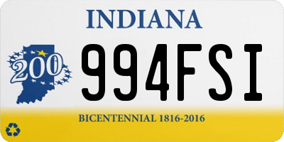 IN license plate 994FSI