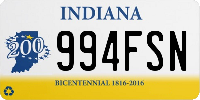 IN license plate 994FSN