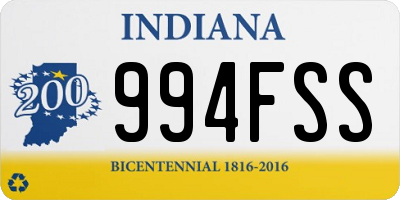 IN license plate 994FSS