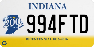 IN license plate 994FTD