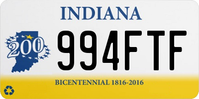 IN license plate 994FTF