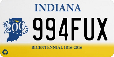 IN license plate 994FUX