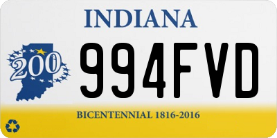 IN license plate 994FVD