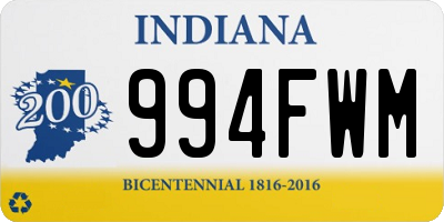 IN license plate 994FWM