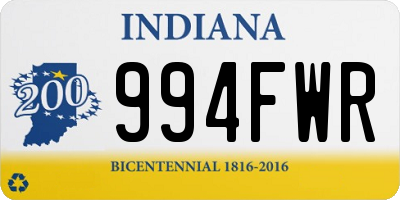 IN license plate 994FWR