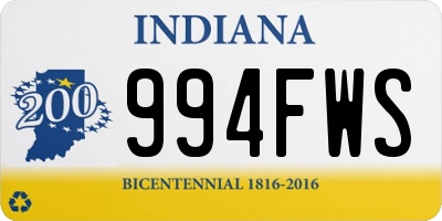 IN license plate 994FWS