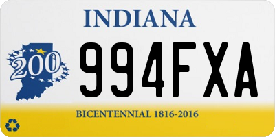 IN license plate 994FXA