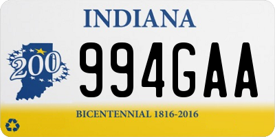 IN license plate 994GAA